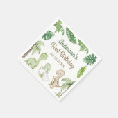 Dinosaur Boy Green 1e verjaardag Servet (Hoek)