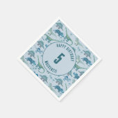 Dinosaur Boy Kids Birthday Party Blue Servet (Hoek)