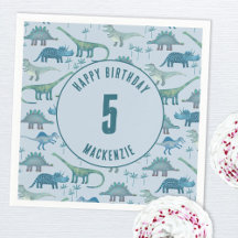 Dinosaur Boy Kids Birthday Party Blue