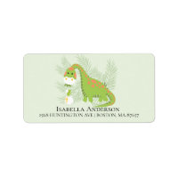 Dinosaur Boys Baby shower Adres Etiket