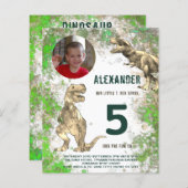 Dinosaur Boys Birthday Foto (Voorkant / Achterkant)