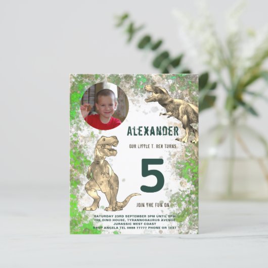 Dinosaur Boys Birthday Foto (Staand voorkant)