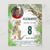 Dinosaur Boys Birthday Party Fotobudget Flyer (Voorkant)