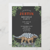 Dinosaur Boy's Birthday Party Invitation