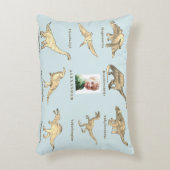 Dinosaur Boys gepersonaliseerde naam en foto blauw Accent Kussen (Voorkant(Verticaal))