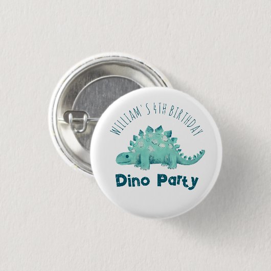 Dinosaur Boys Party Stegosaurus Ronde Button 3,2 Cm (Voorkant /achterkant)