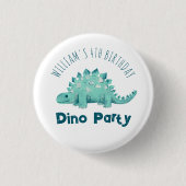 Dinosaur Boys Party Stegosaurus Ronde Button 3,2 Cm (Voorkant)