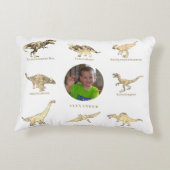 Dinosaur Boys Persoonlijke naam en foto Accent Kussen (Achterkant)