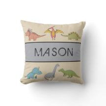 Dinosaur Boys Room Persoonlijke naam Pillow