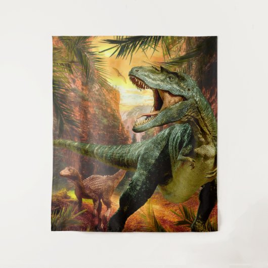 Dinosaur Boys Verjaardag TRex |  Fotobackdrop Wandkleed (Voorkant)