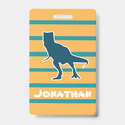 Dinosaur boze t-rex cartoon aangepaste naam badge (Voorzijde)