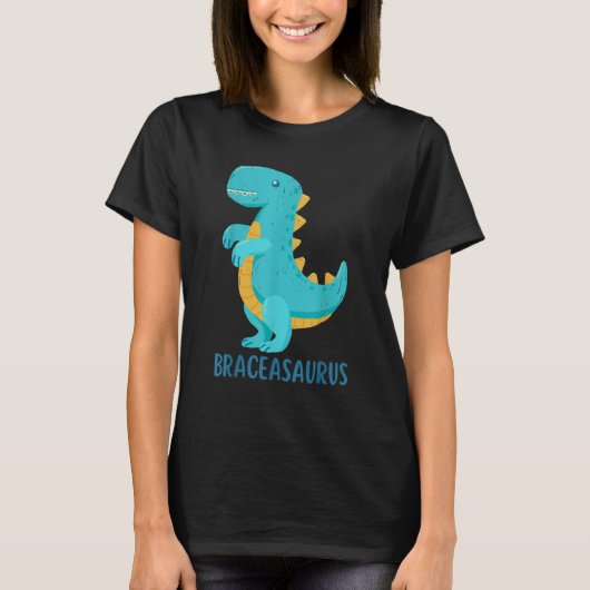 Dinosaur Braces BRACEASAURUS Orthodontist T-shirt (Voorkant)
