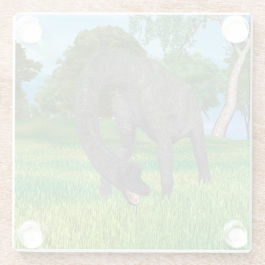 Dinosaur Brachiosaurus Glazen Onderzetter (Achterkant)