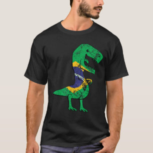 Dinosaur Braziliaanse vlag T-shirt