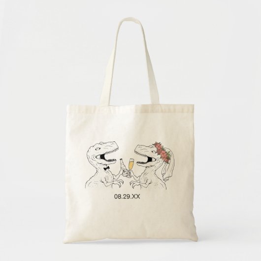 Dinosaur Bride + Groom Tas (Voorkant)