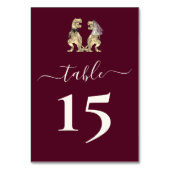 Dinosaur Bride & Groom Wedding Bourgogne & Crème Kaart (Achterkant)