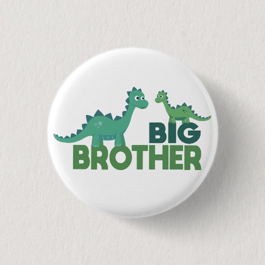 Dinosaur broers, grote broeraankondiging ronde button 3,2 cm (Voorkant)
