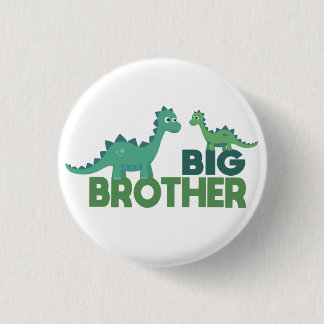 Dinosaur broers, grote broeraankondiging ronde button 3,2 cm