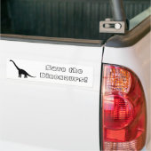 Dinosaur | Brontosaurus Black en White Bumpersticker (Op Truck)