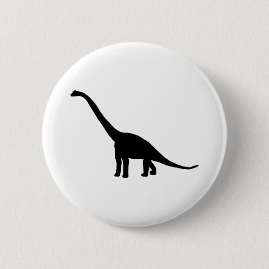 Dinosaur Brontosaurus Black en White Ronde Button 5,7 Cm (Voorkant)
