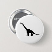 Dinosaur Brontosaurus Black en White Ronde Button 5,7 Cm (Voorkant /achterkant)