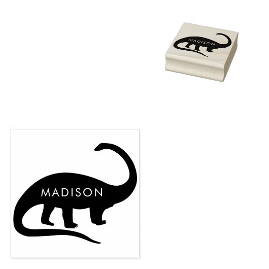 Dinosaur Brontosaurus Leuke Kind naam Rubberstempel (Gestempeld)