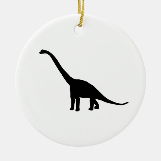 Dinosaur Brontosaurus Silhouette Keramisch Ornament (Voorkant)