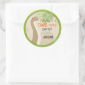 Dinosaur Brontosaurus Verjaardag Cupcake Topper Ronde Sticker (Tas)