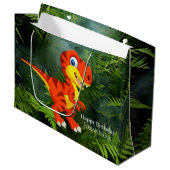 Dinosaur Brown T Rex Jurassic Party Groot Cadeauzakje (Voorkant Gekanteld)