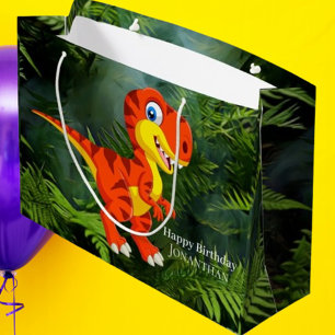 Dinosaur Brown T Rex Jurassic Party Groot Cadeauzakje