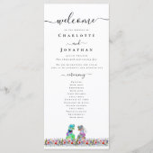 Dinosaur Bruid & Bruidegom Aangepast Huwelijksprog Menu (Voorkant)