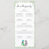 Dinosaur Bruid & Bruidegom Huwelijksceremonie Prog Menu (Achterkant)