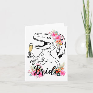 Dinosaur Bruid Bruidsmeisje Bloemen Bachelorette P Kaart