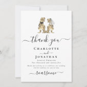 Dinosaur bruid en bruidegom bruiloft dank u bedankkaart (Voorkant)