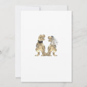 Dinosaur bruid en bruidegom bruiloft dank u bedankkaart (Achterkant)