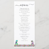 Dinosaur Bruid en Bruidegom Huwelijksmenu Menu (Voorkant)