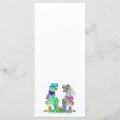 Dinosaur Bruid en Bruidegom Huwelijksmenu Menu (Achterkant)