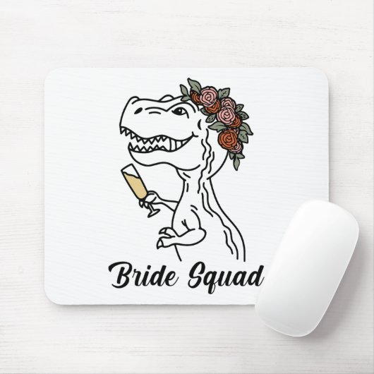 Dinosaur Bruidsquad Bruidsmeisje Bachelorette Fees Muismat (Met muis)