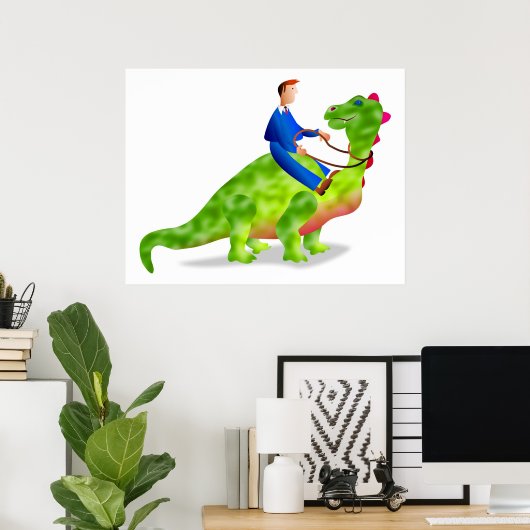 Dinosaur Business Poster (Thuiskantoor)