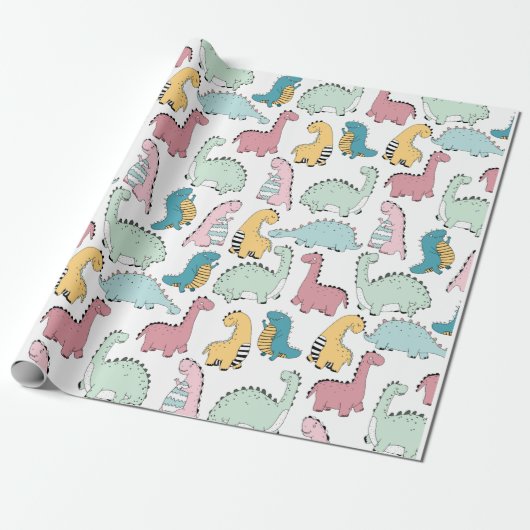 Dinosaur Cadeaupapier (Uitgerold)