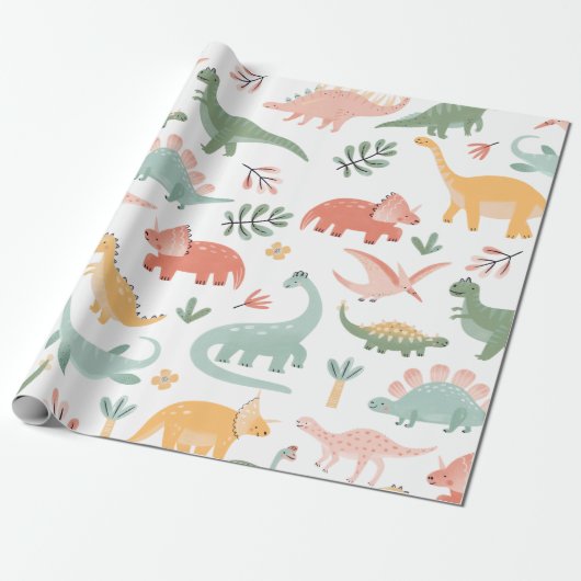 Dinosaur Cadeaupapier (Uitgerold)