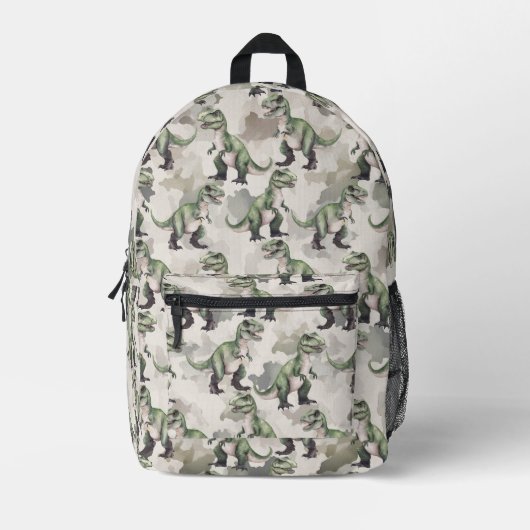 Dinosaur Camouflage Desert Tan Backpack Bedrukte Rugzak (Voorkant)