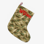 Dinosaur Camouflage kerststkoning Grote Kerstsok (Voorkant (Hangend))