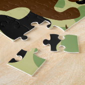 Dinosaur camouflage puzzel legpuzzel (Zijkant)