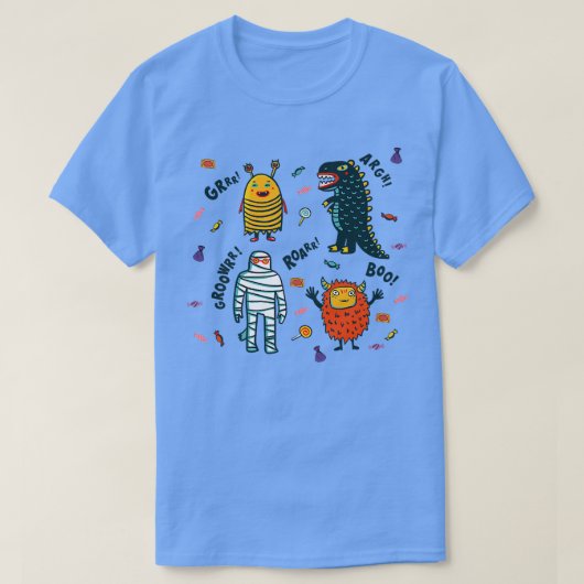 Dinosaur Candy Mummy Monster Bumble Bee Halloween T-shirt (Design voorkant)