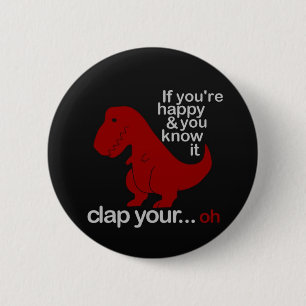Dinosaur cant Clap Ronde Button 5,7 Cm