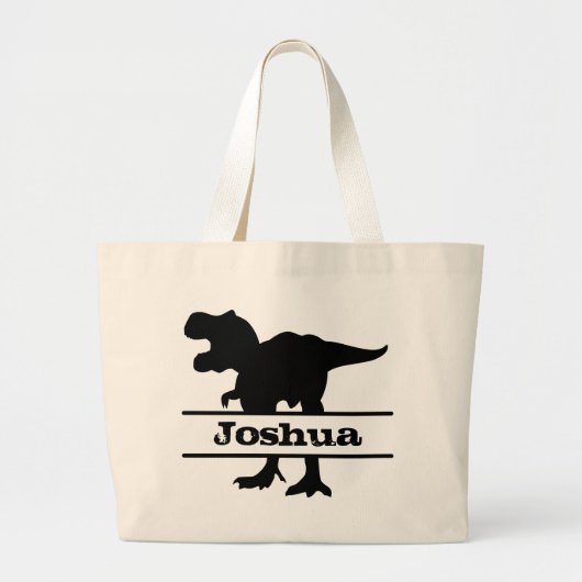 Dinosaur Canvas tas voor gepersonaliseerde naam (Voorkant)