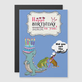 Dinosaur Card/Funny birthday card/ (Voorkant / Achterkant)