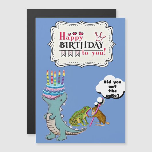 Dinosaur Card/Funny birthday card/ (Voorkant / Achterkant)