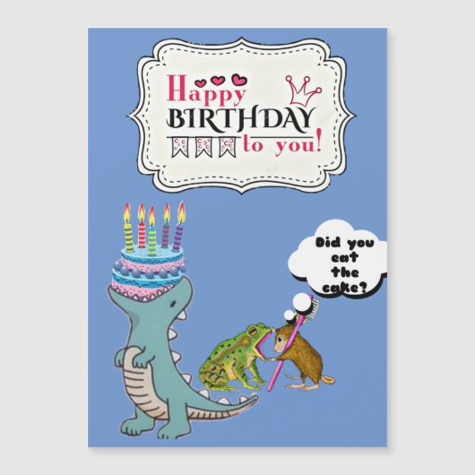 Dinosaur Card/Funny birthday card/ (Voorkant)
